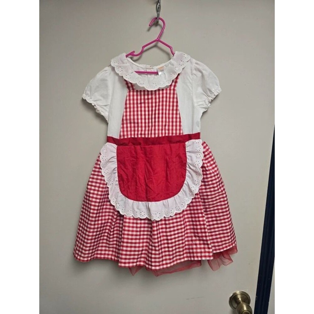 Girls size 7/8 red gingham costume